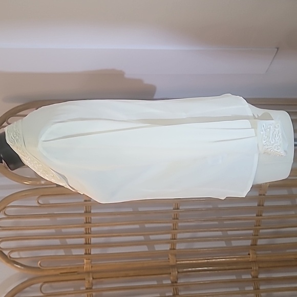 Vintage cream blouse embroidery collar and cuffs - Picture 7 of 15